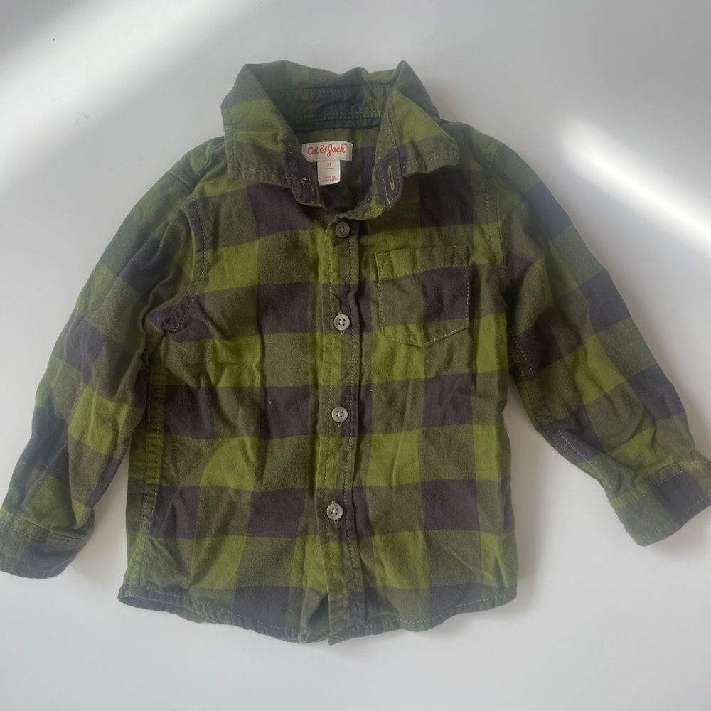Cat & Jack Greed Plaid Flannel